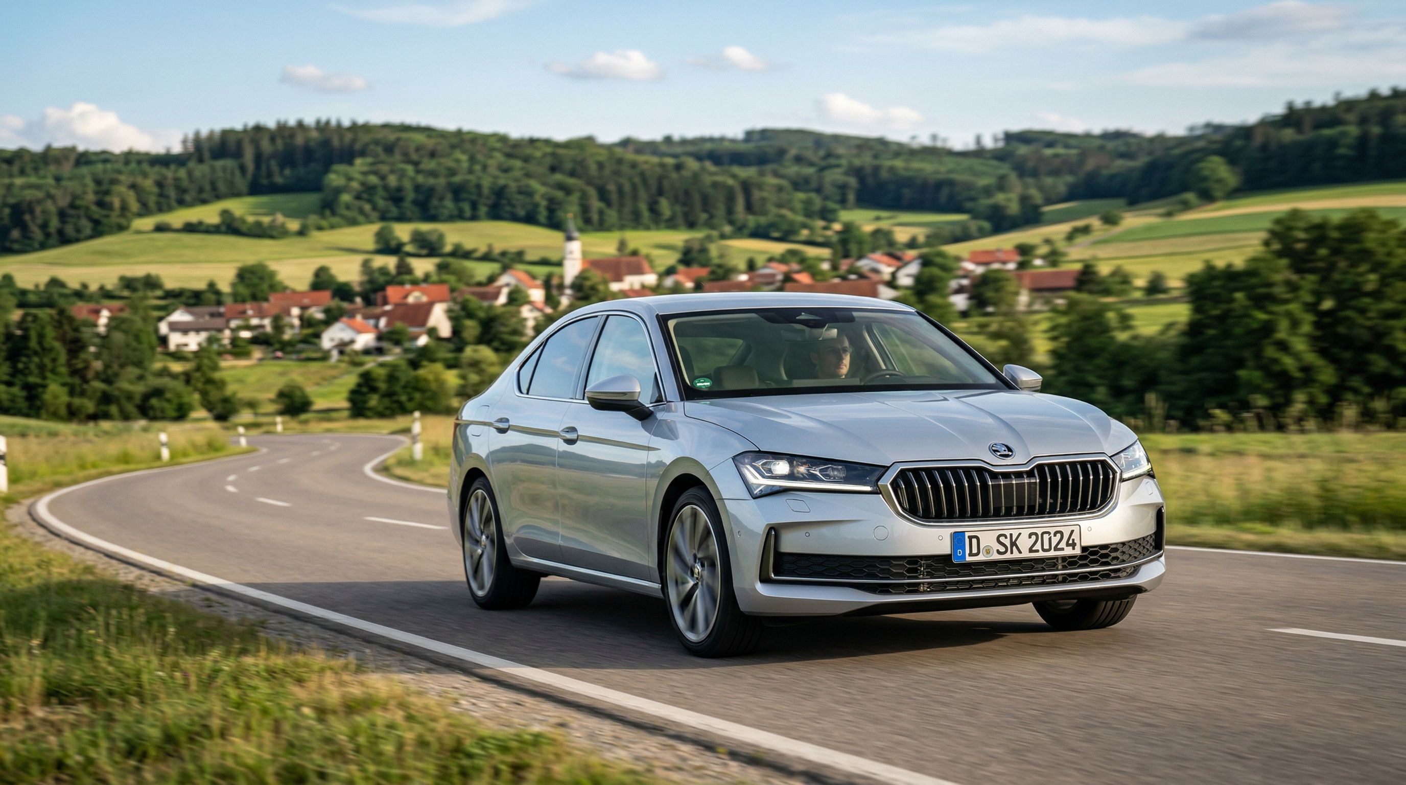 Skoda Superb auf deutscher Landstraße